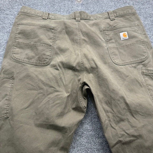 Carhartt Rugged Flex Work Pants Men's 46x30 Khaki Canvas Double Front Utility - Picture 6 of 14